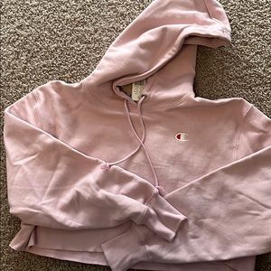 Pink crop champion hoodie